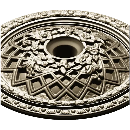Floral Lattice Ceiling Rosette - STL 3D model for CNC