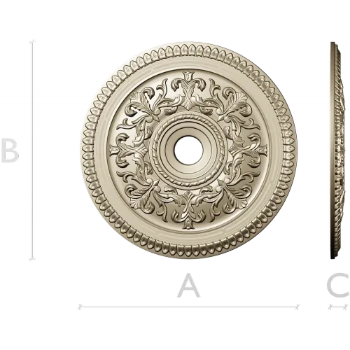 Ornamental Acanthus Ceiling Rosette STL for CNC