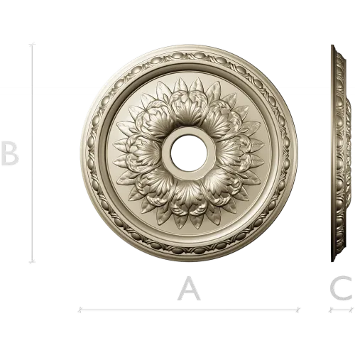 Ornamental Floral Ceiling Rosette STL for CNC