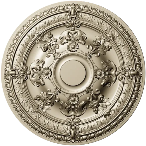 Baroque Floral Ceiling Rosette - STL 3D Model for CNC
