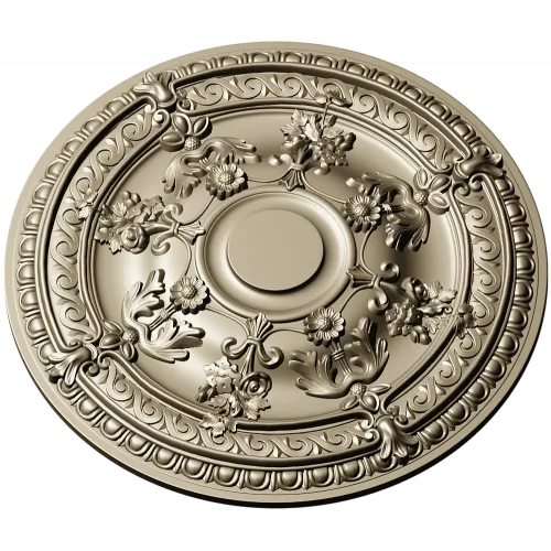 Baroque Floral Ceiling Rosette - STL 3D Model for CNC