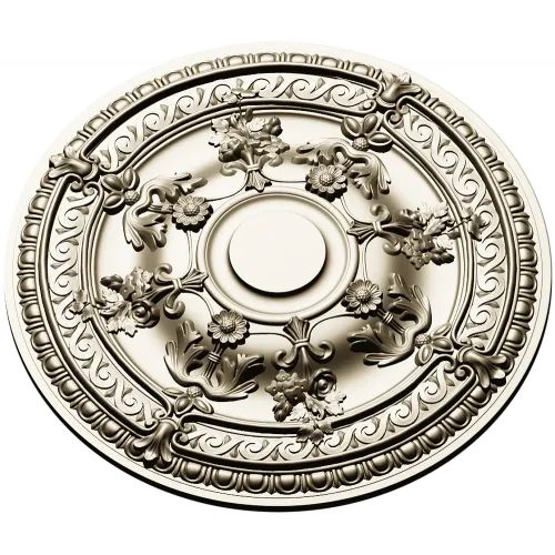 Baroque Floral Ceiling Rosette - STL 3D Model for CNC