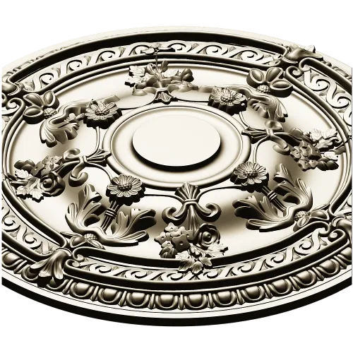 Baroque Floral Ceiling Rosette - STL 3D Model for CNC