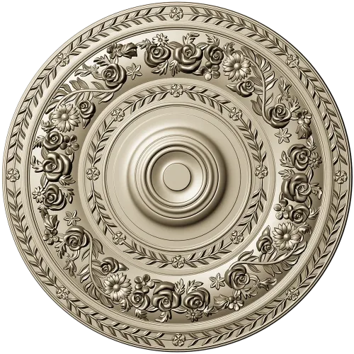 Floral Laurel Rosette - STL 3D model for CNC