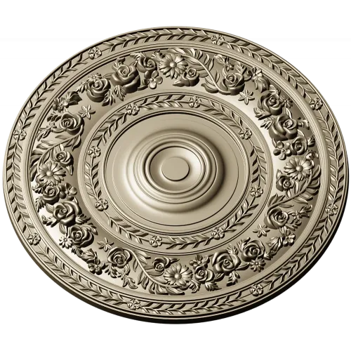 Floral Laurel Rosette - STL 3D model for CNC