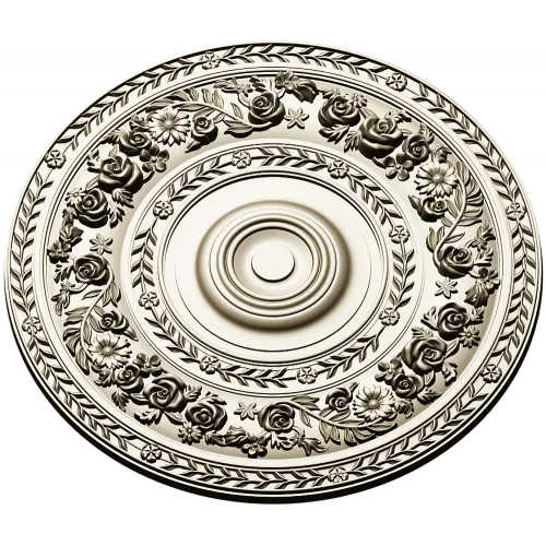 Floral Laurel Rosette - STL 3D model for CNC
