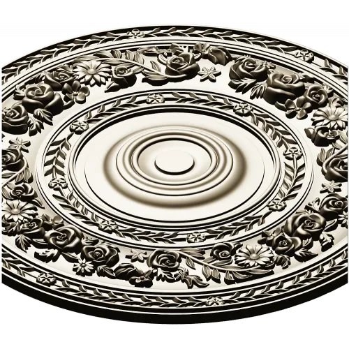 Floral Laurel Rosette - STL 3D model for CNC
