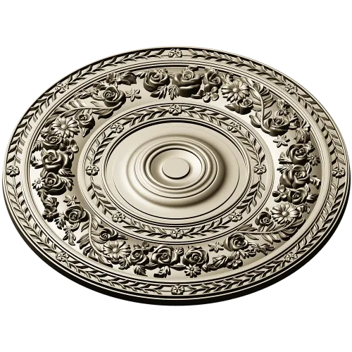Floral Laurel Rosette - STL 3D model for CNC