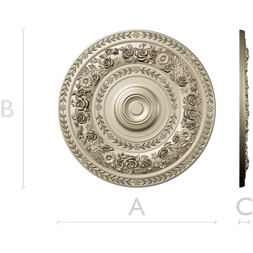 Floral Laurel Rosette - STL 3D model for CNC