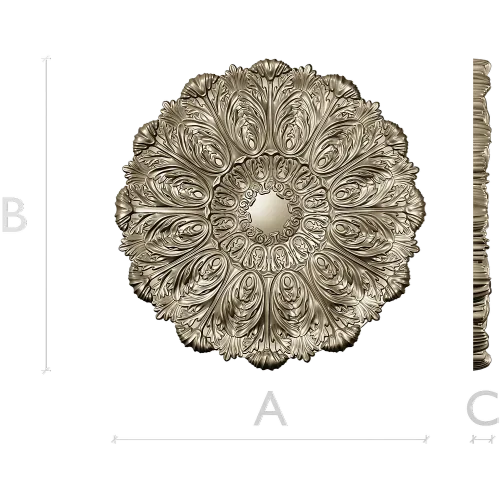 Ornate Acanthus Rosette STL for CNC