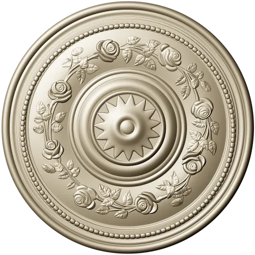 Round Rosette with Rose Garland - STL for CNC