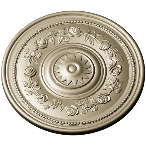 Round Rosette with Rose Garland - STL for CNC