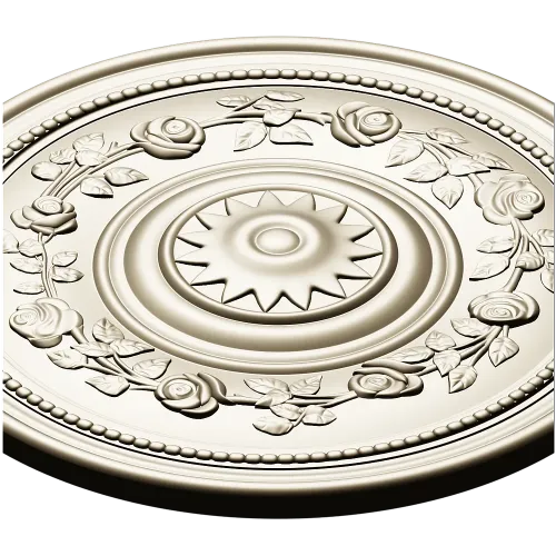 Round Rosette with Rose Garland - STL for CNC