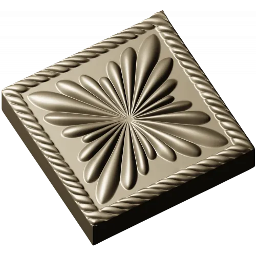 Square Floral Rosette STL