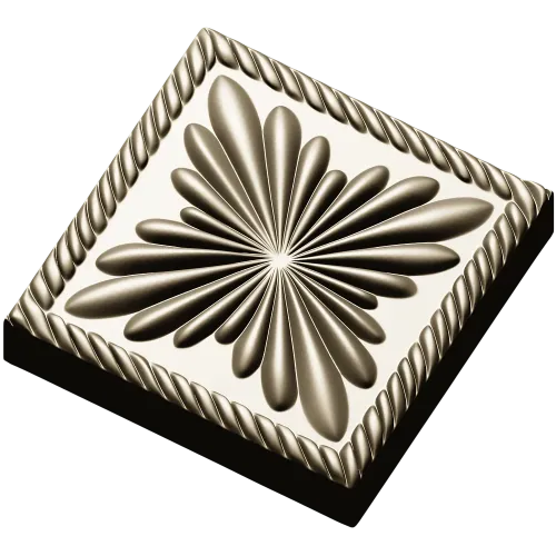 Square Floral Rosette STL