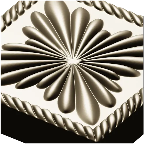 Square Floral Rosette STL