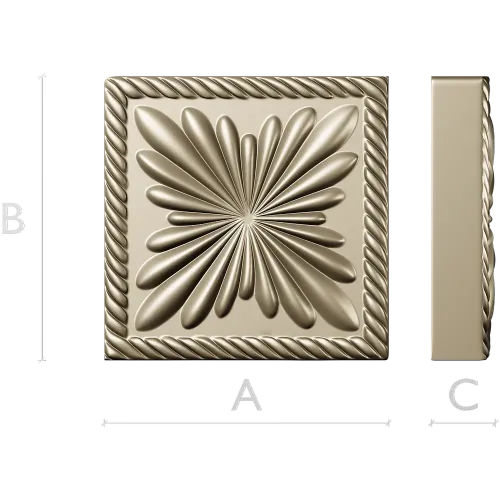 Square Floral Rosette STL
