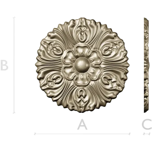 Florentine Sun Rosette - STL 3D model for CNC carving