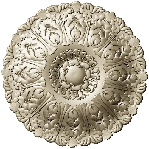 Imperial Acanthus Rosette - detailed 3D STL model for CNC