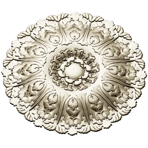 Imperial Acanthus Rosette - detailed 3D STL model for CNC
