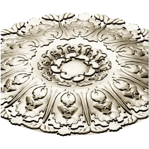 Imperial Acanthus Rosette - detailed 3D STL model for CNC
