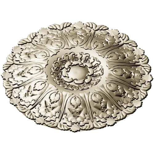 Imperial Acanthus Rosette - detailed 3D STL model for CNC