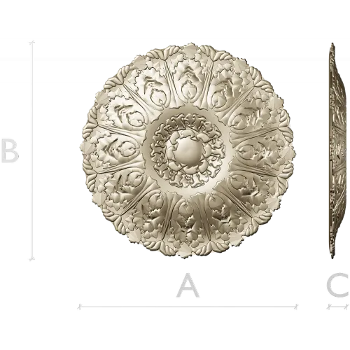 Imperial Acanthus Rosette - detailed 3D STL model for CNC