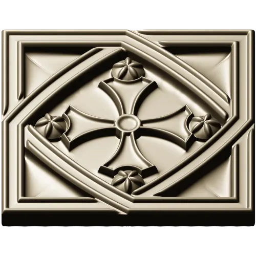 Розетка с крестовым медальоном - stl модель для ЧПУ