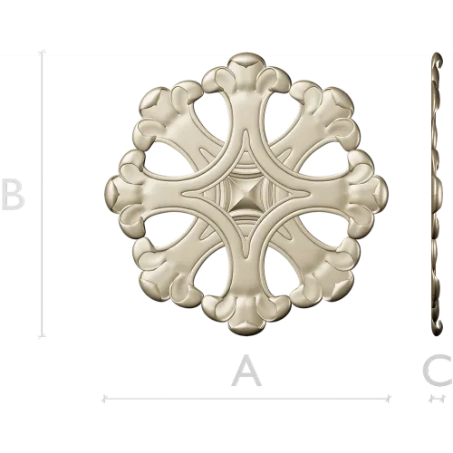 Ornate Six-Lobed Rosette - STL 3D Model for CNC