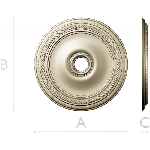 Rope-and-Bead Ceiling Rosette - STL 3D Model for CNC