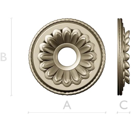 Sunburst Rosette Medallion - 3D STL Model for CNC