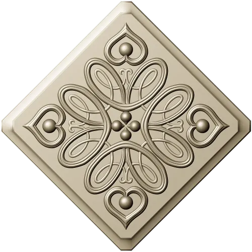 Heartleaf Rosette - STL 3D model for CNC carving