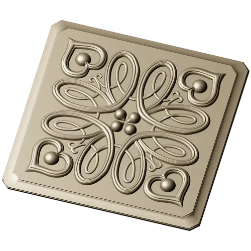 Heartleaf Rosette - STL 3D model for CNC carving