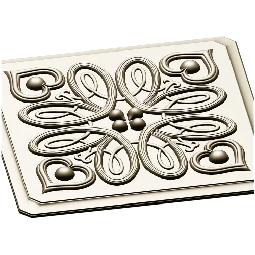 Heartleaf Rosette - STL 3D model for CNC carving