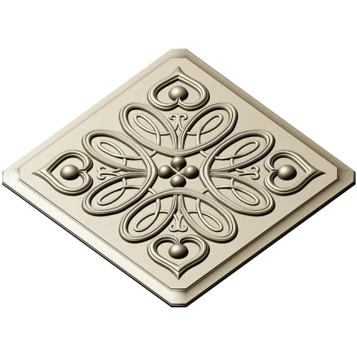 Heartleaf Rosette - STL 3D model for CNC carving