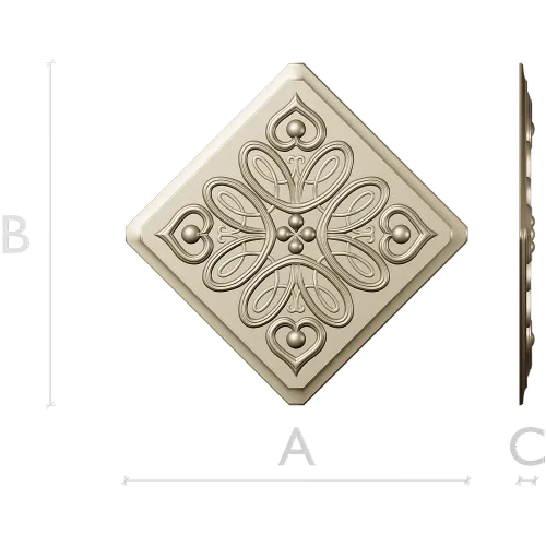 Heartleaf Rosette - STL 3D model for CNC carving