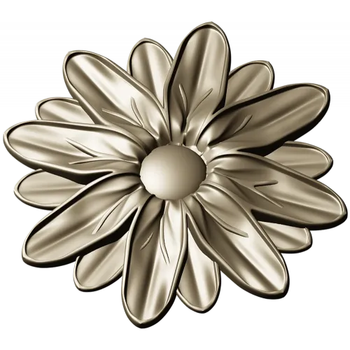 Floral Rosette STL for CNC - Daisy Medallion 3D Model