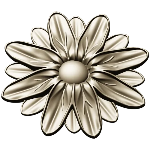 Floral Rosette STL for CNC - Daisy Medallion 3D Model
