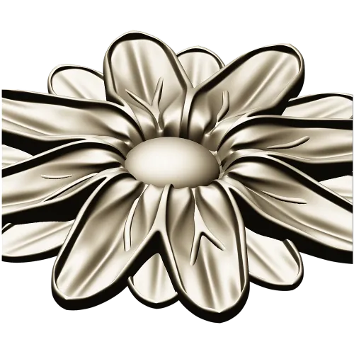 Floral Rosette STL for CNC - Daisy Medallion 3D Model