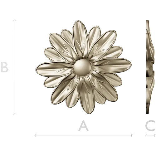 Floral Rosette STL for CNC - Daisy Medallion 3D Model