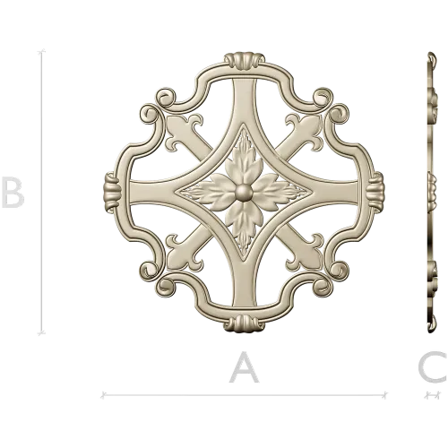 Florentine Rosette STL - decorative medallion 3D model for CNC