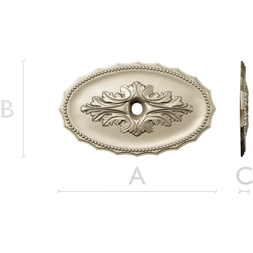 Oval Acanthus Rosette - STL 3D model for CNC milling