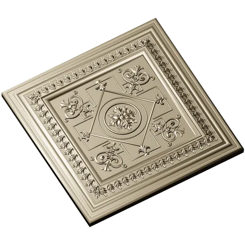 Classic Square Rosette - STL 3D model for CNC