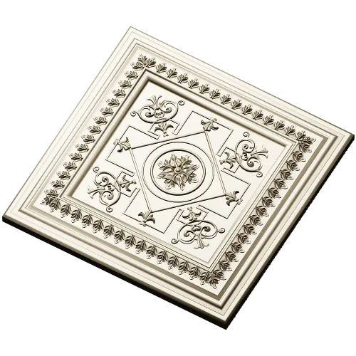 Classic Square Rosette - STL 3D model for CNC