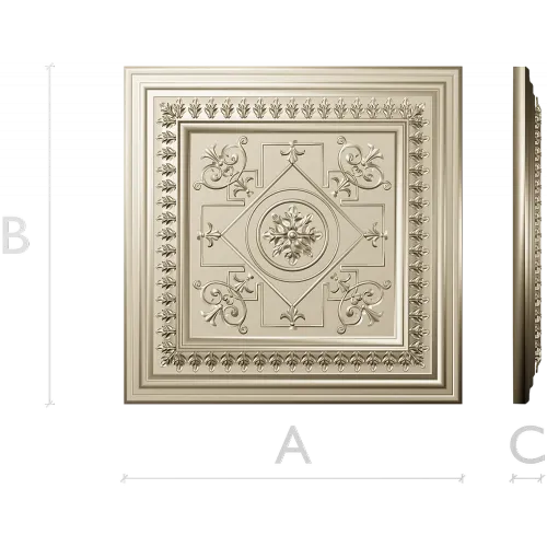 Classic Square Rosette - STL 3D model for CNC