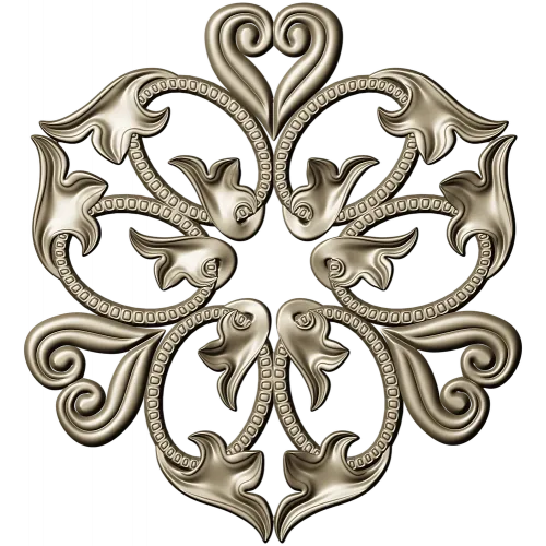Regal Fleur Rosette - STL 3D model for CNC carving