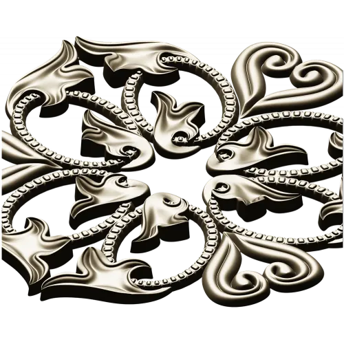 Regal Fleur Rosette - STL 3D model for CNC carving