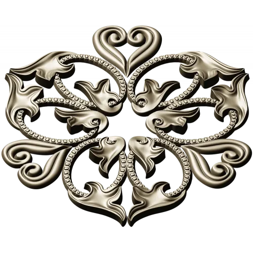 Regal Fleur Rosette - STL 3D model for CNC carving
