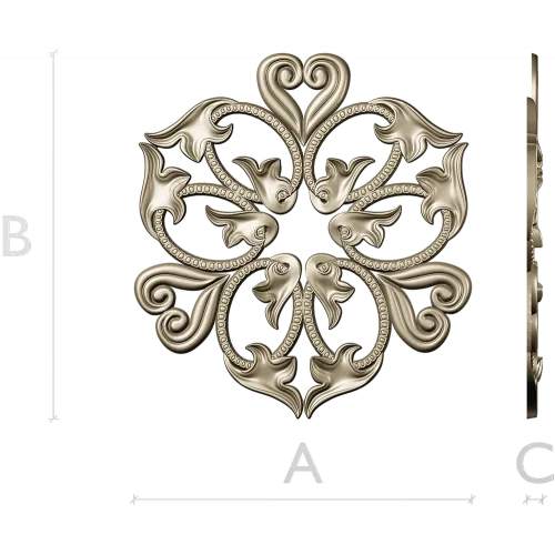 Regal Fleur Rosette - STL 3D model for CNC carving