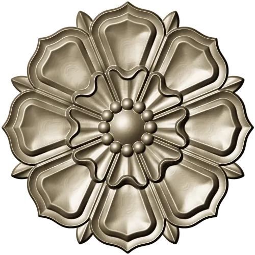 Decorative Floral Rosette STL for CNC - High Relief 3D Model